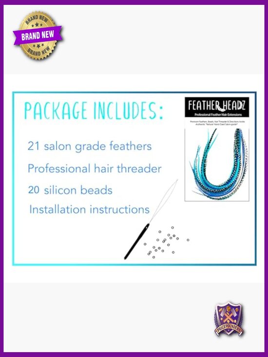 21 Feather Hair Extensions DIY Kit with Micro-Link Beads 9-14 Inch Boho Style main image 6